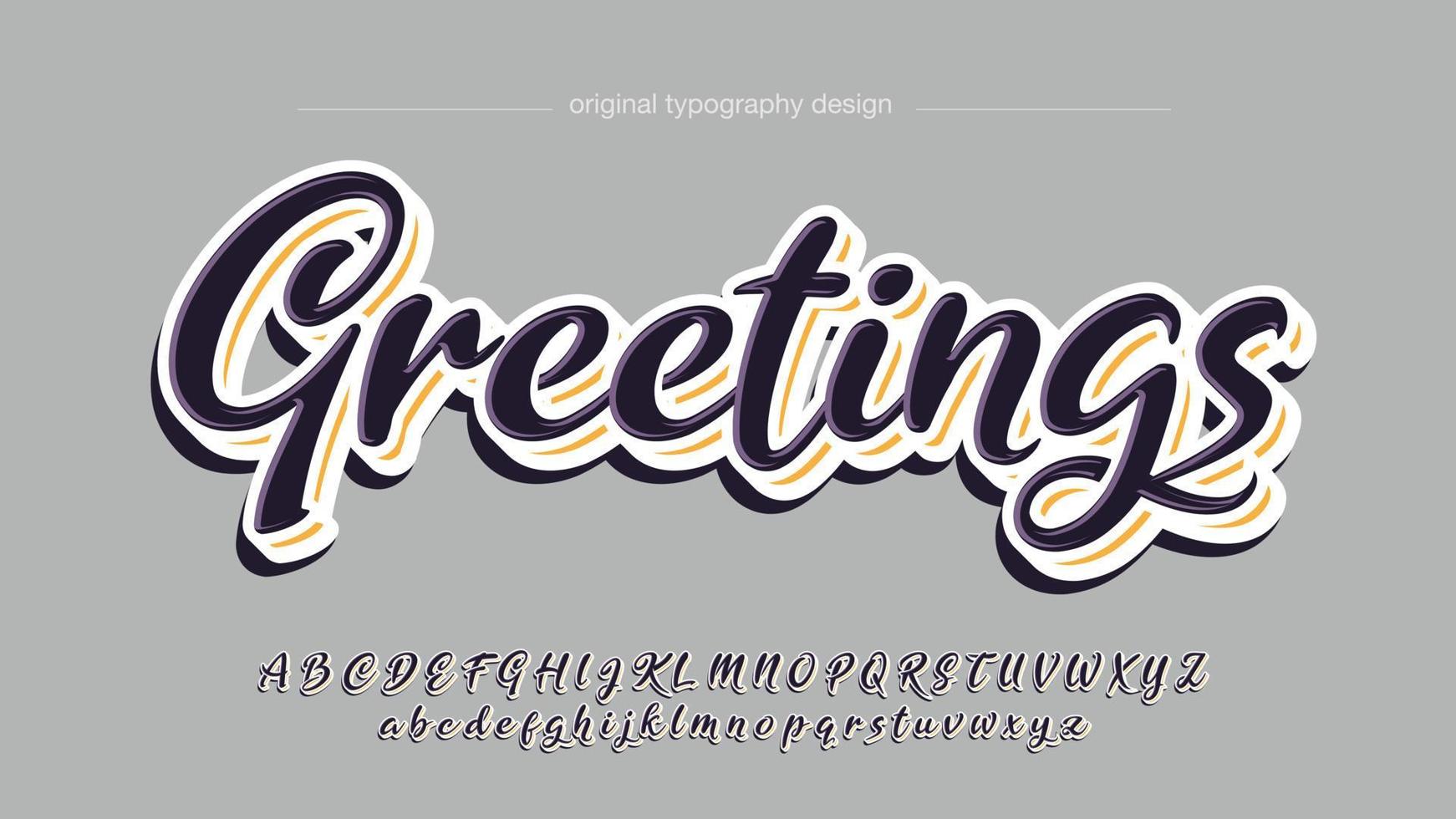 black and gold elegant handwritten typography font vector