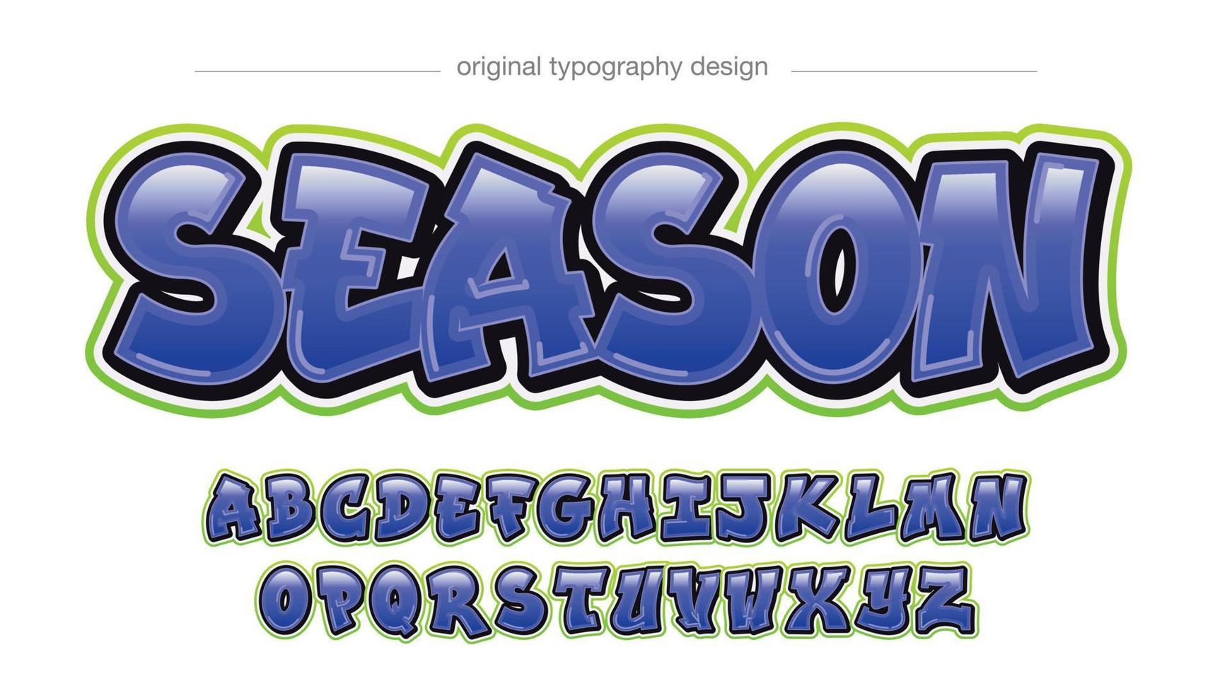 letras aisladas en negrita estilo graffiti azul vector