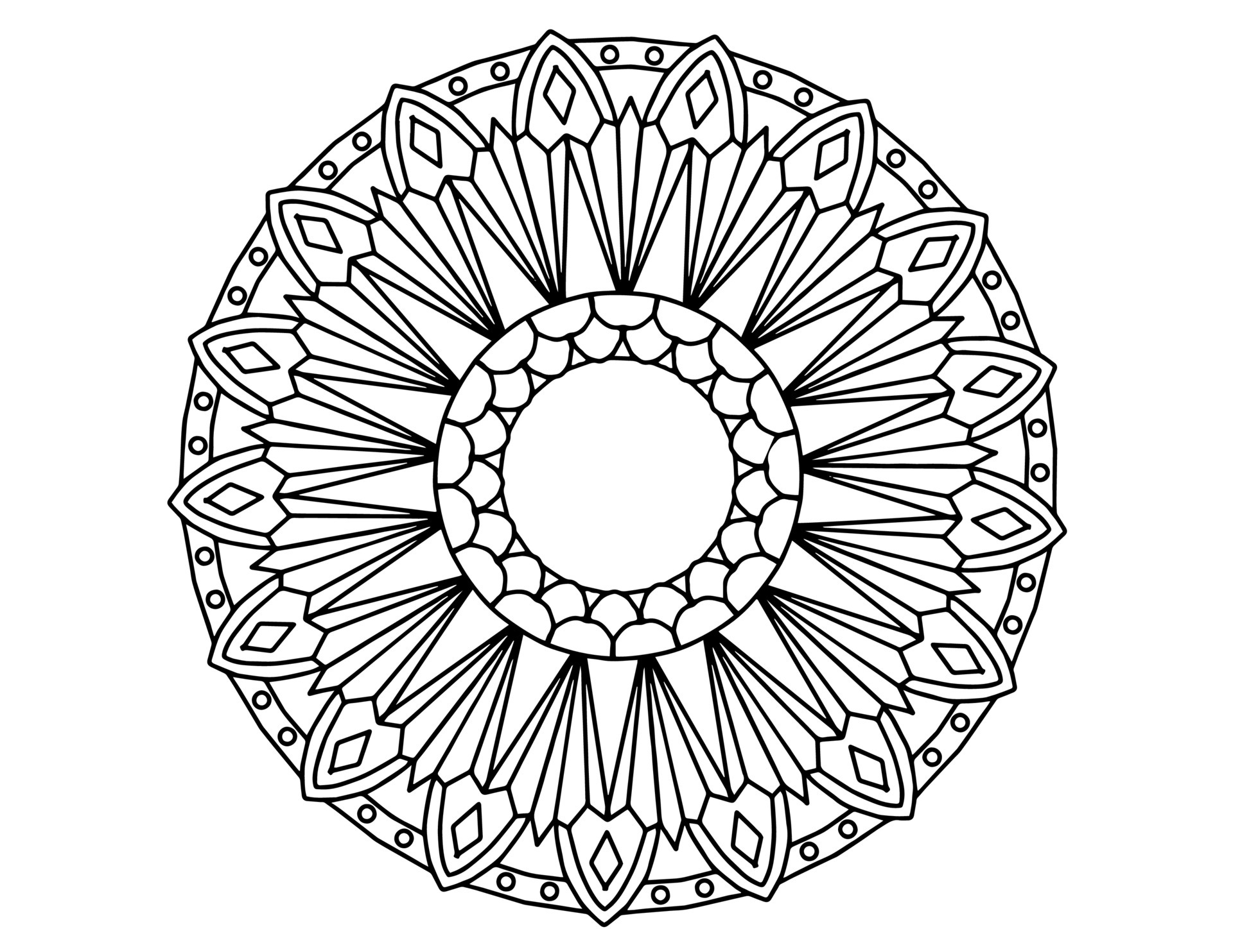 Mandala Art Black and white, Coloring page, decoration, 5149586 Vector