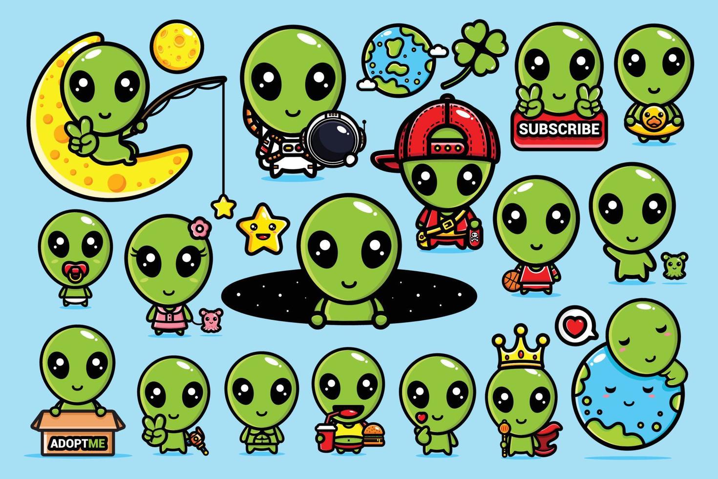 linda mascota de vector de diseño alienígena