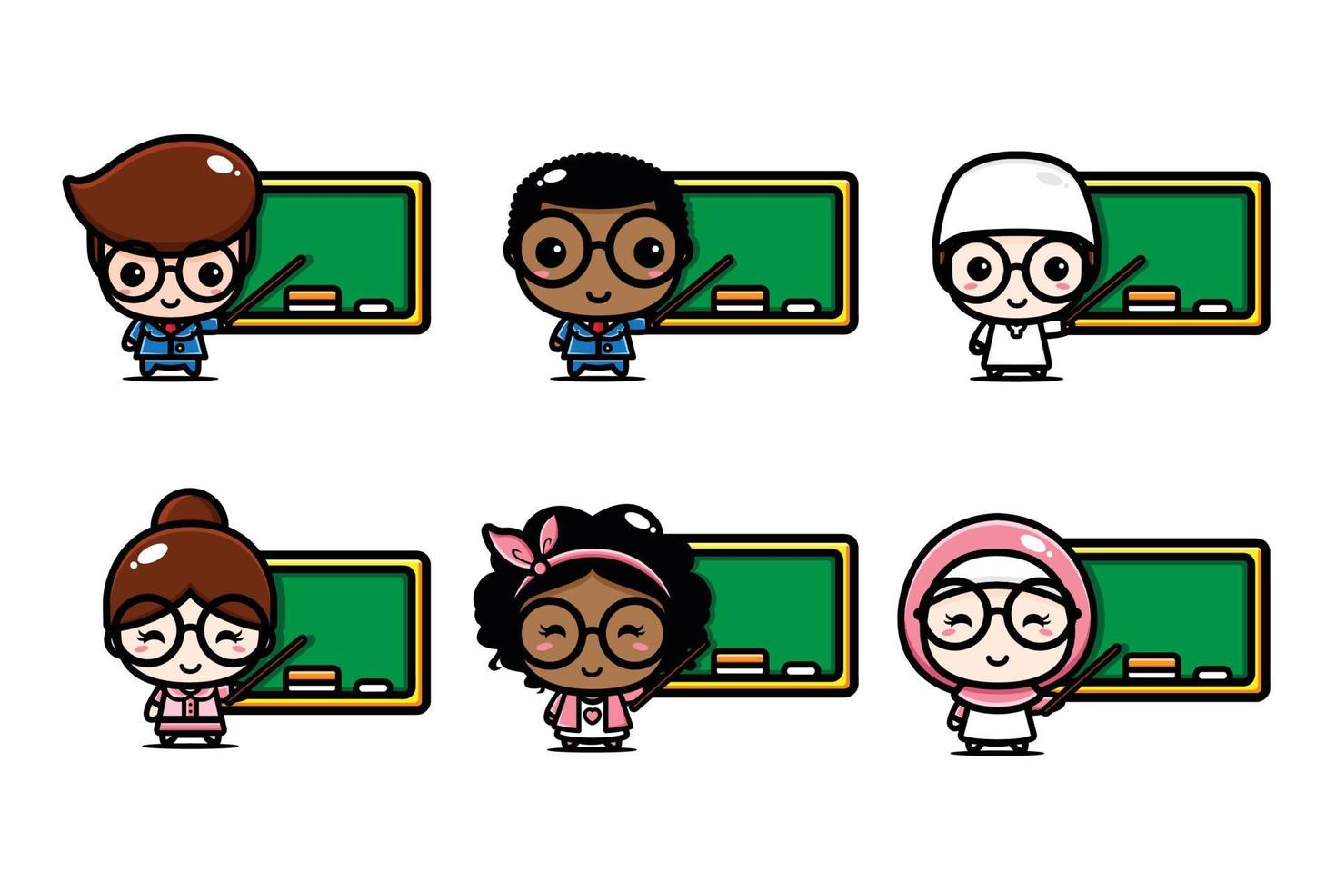 cute teacher character vector design
