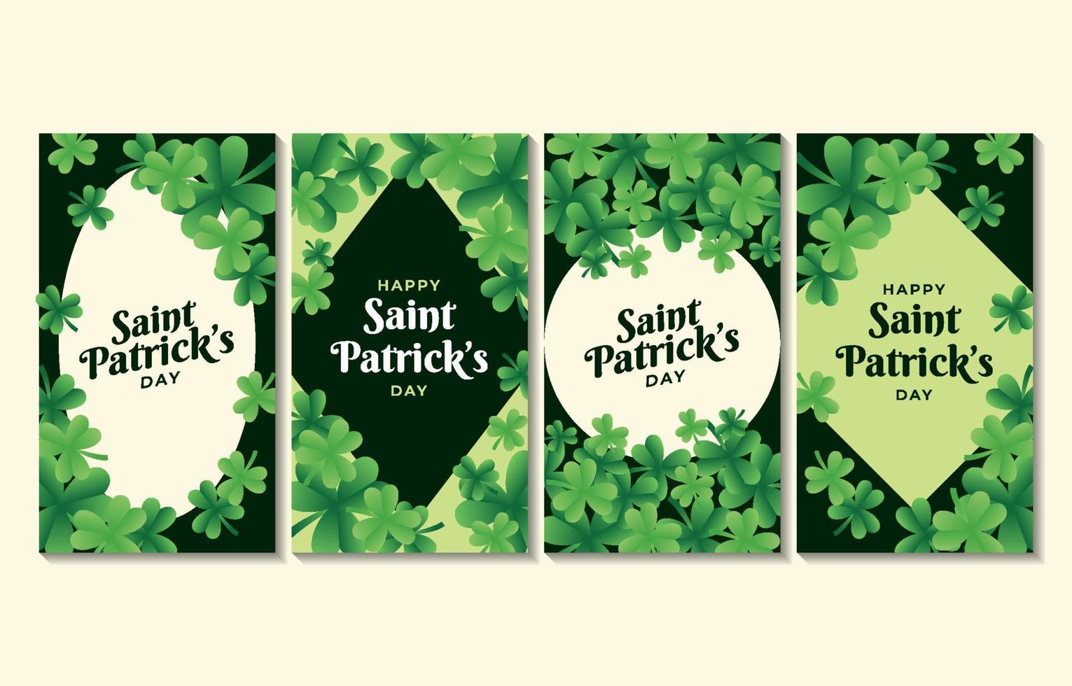 Collection of Saint Patrick's Social Media Story vector