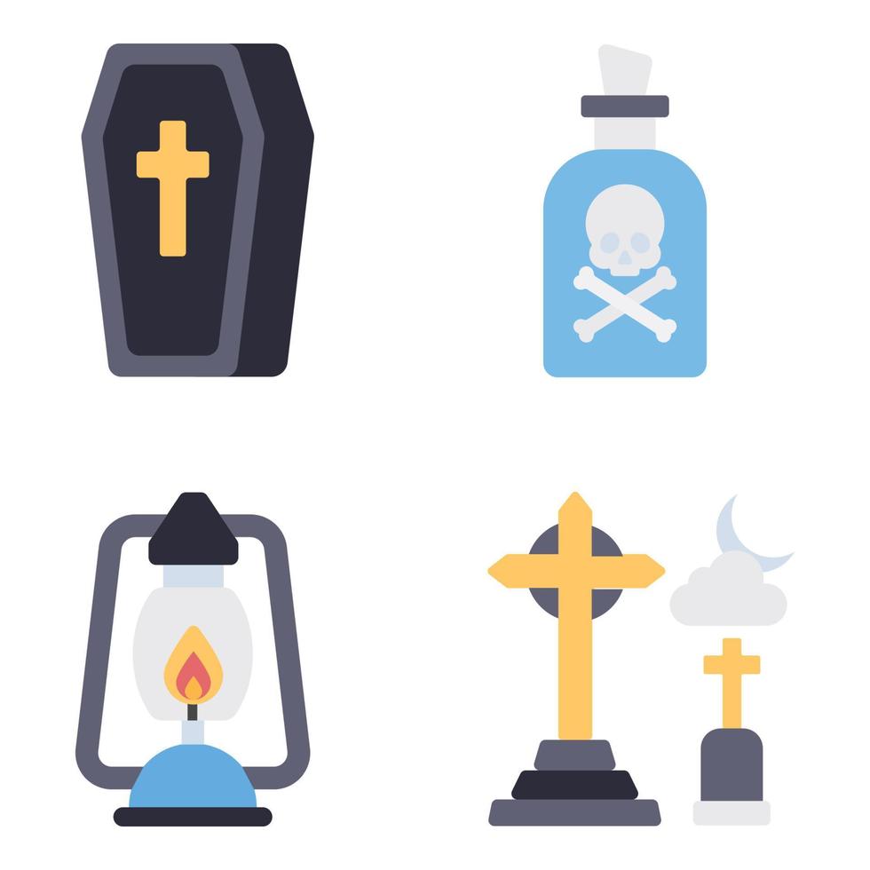 Halloween Flat icons vector