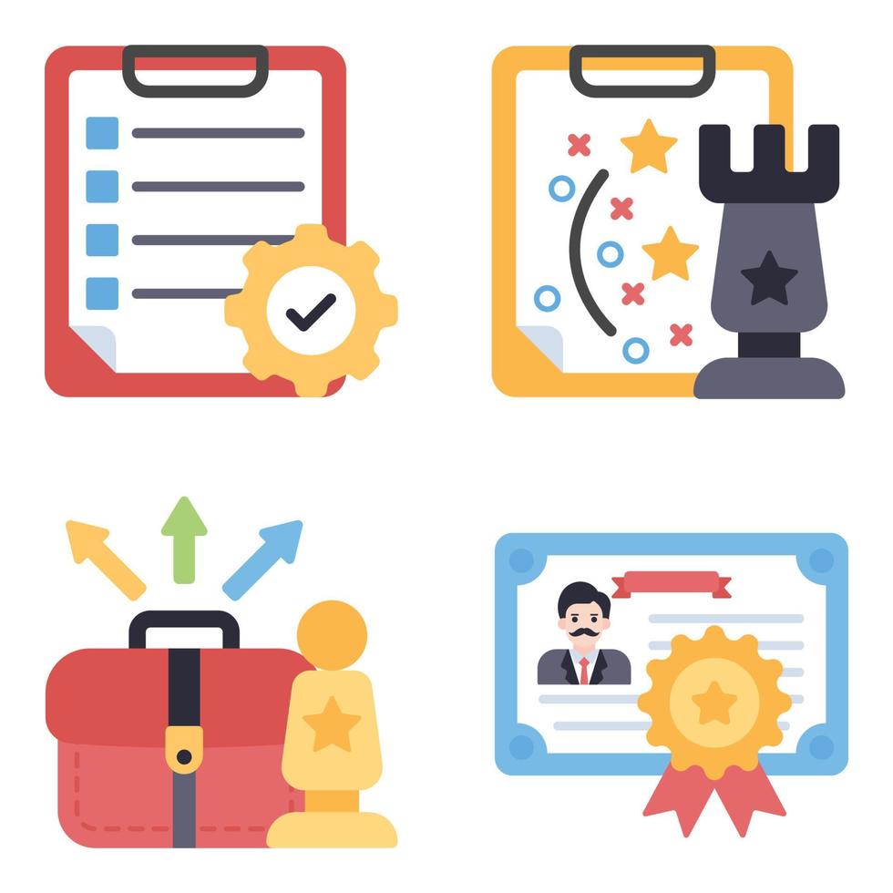Operation Management Flat icons vector