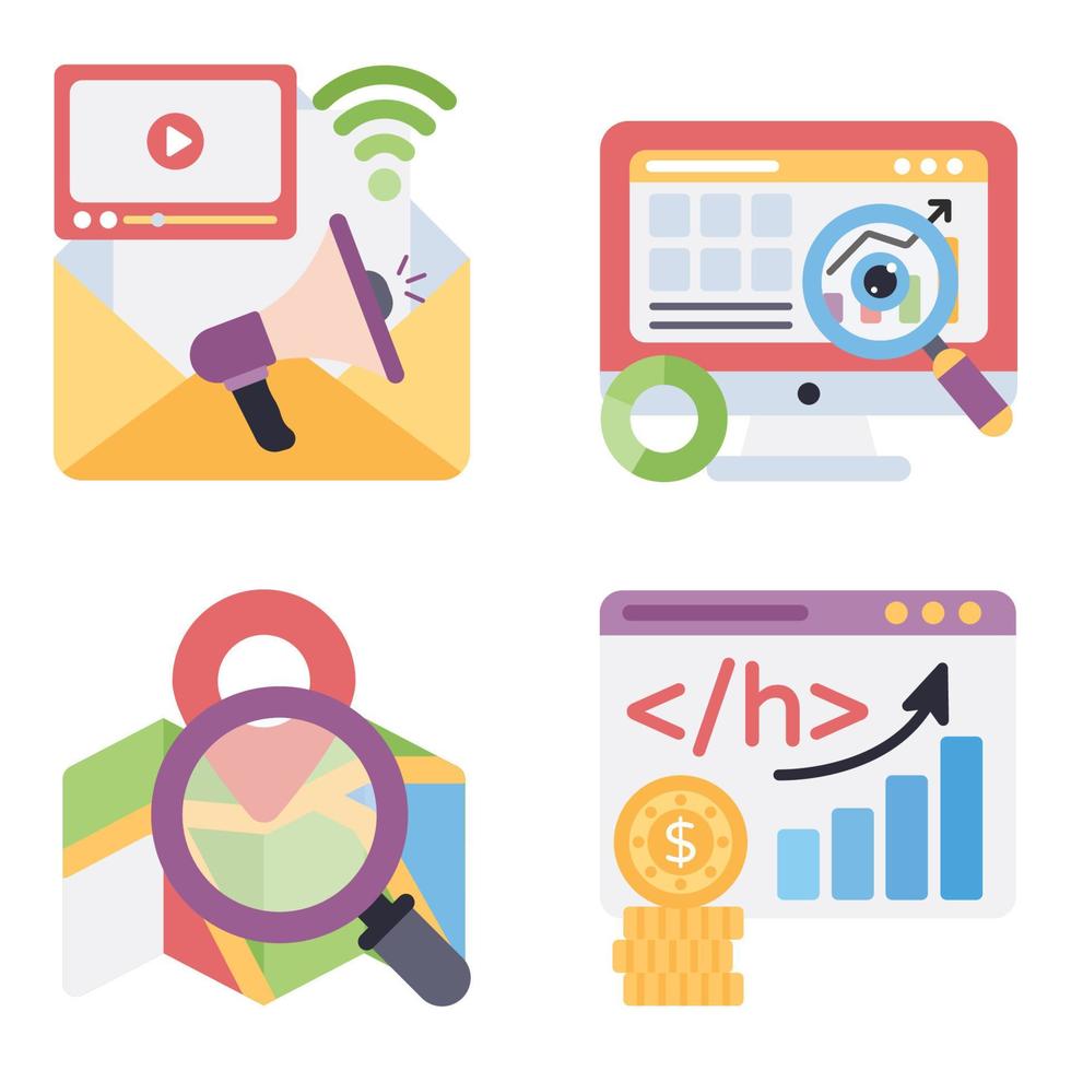 SEO Flat icons vector