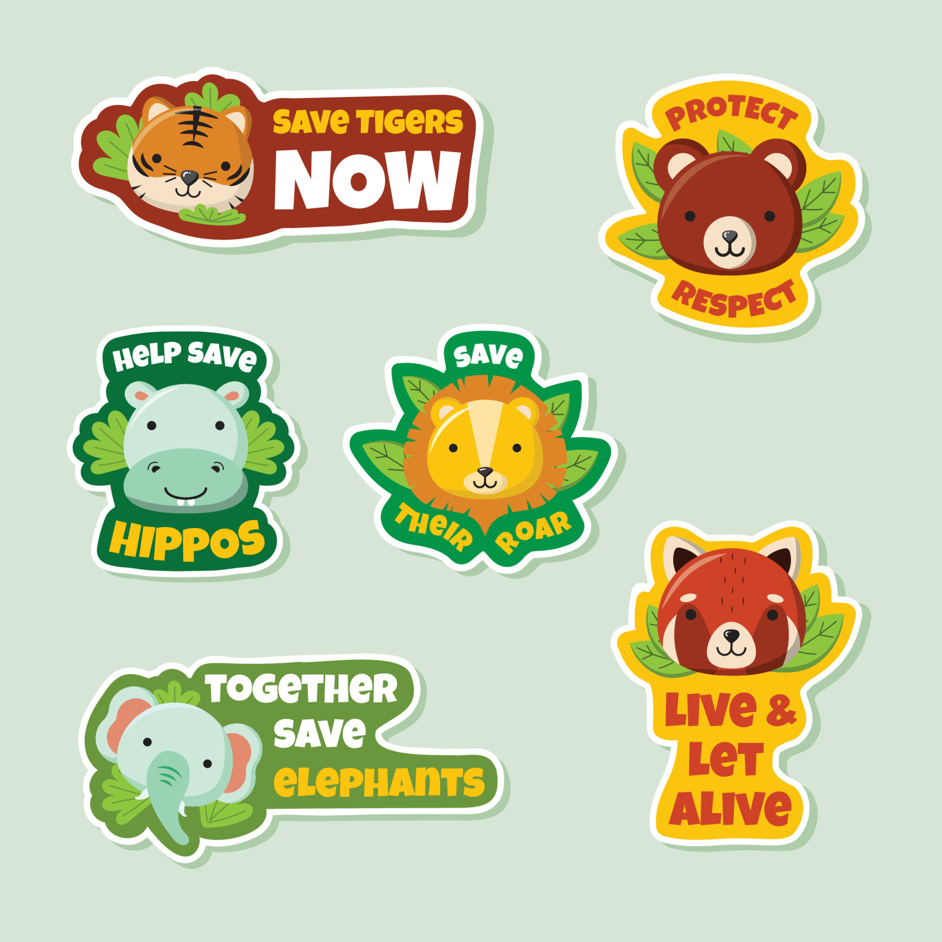 Save Wildlife Animal Sticker Collection 5149754 Vector Art at Vecteezy Save Wildlife Animal Sticker Collection 5149754 Vector Art at Vecteezy