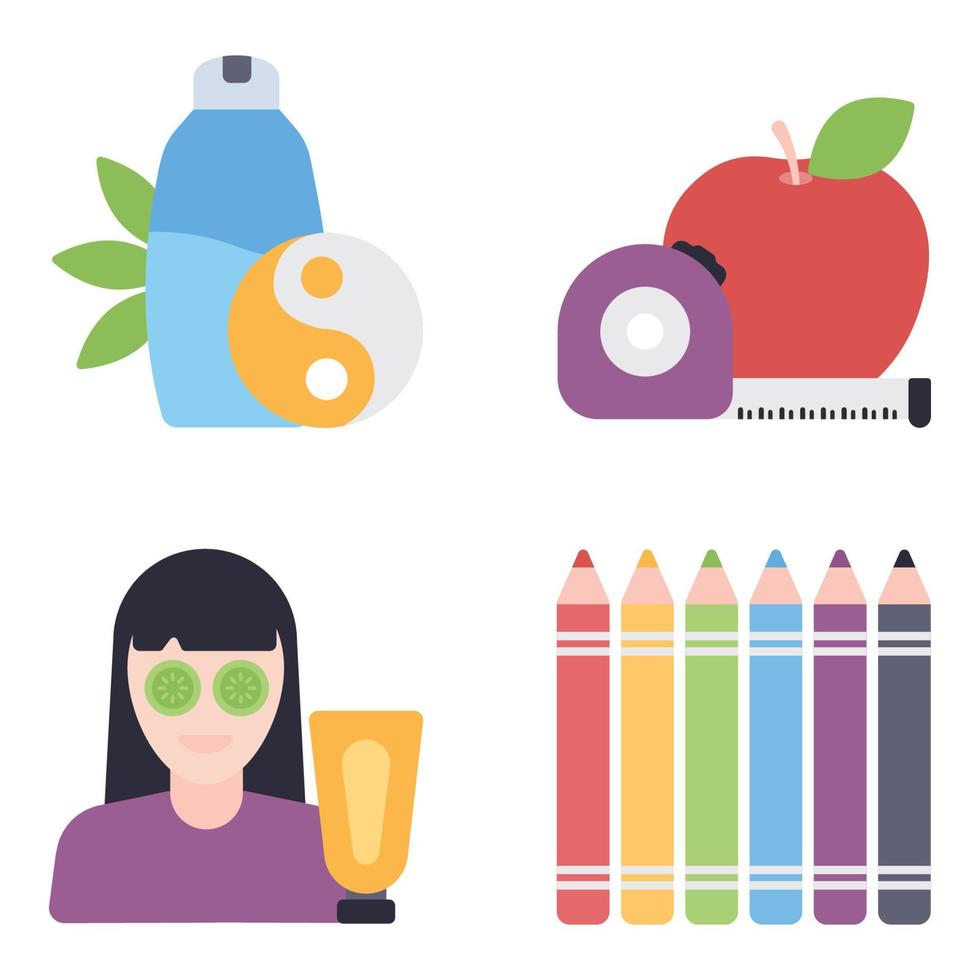 Spa and Beauty Flat Icons vector