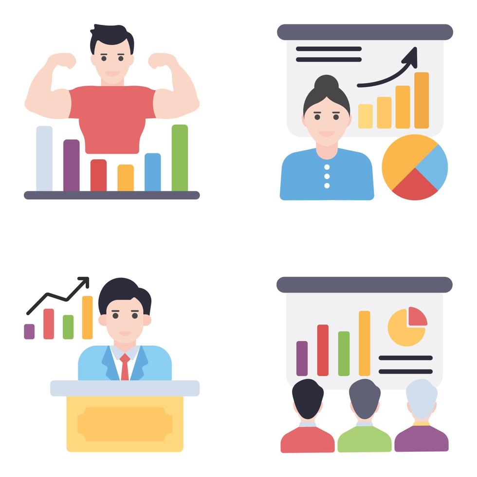 Training Flat icons vector