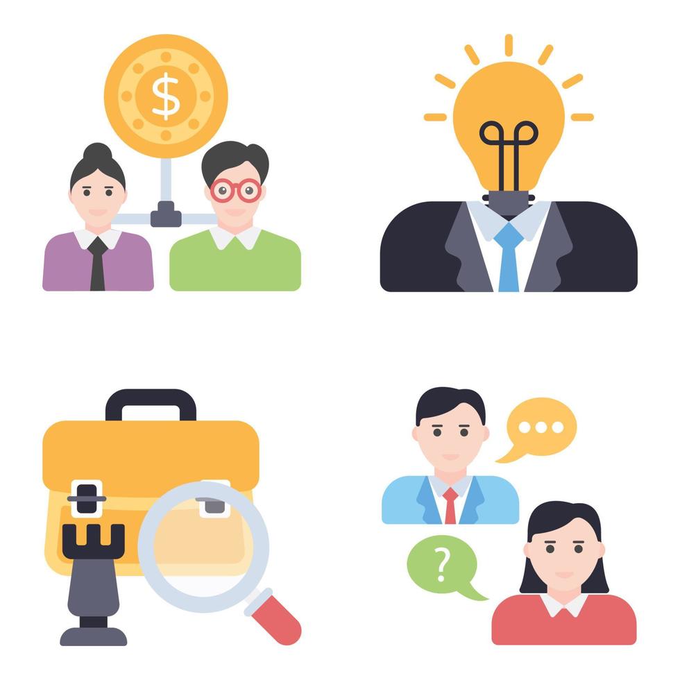Human Resources Flat icons vector