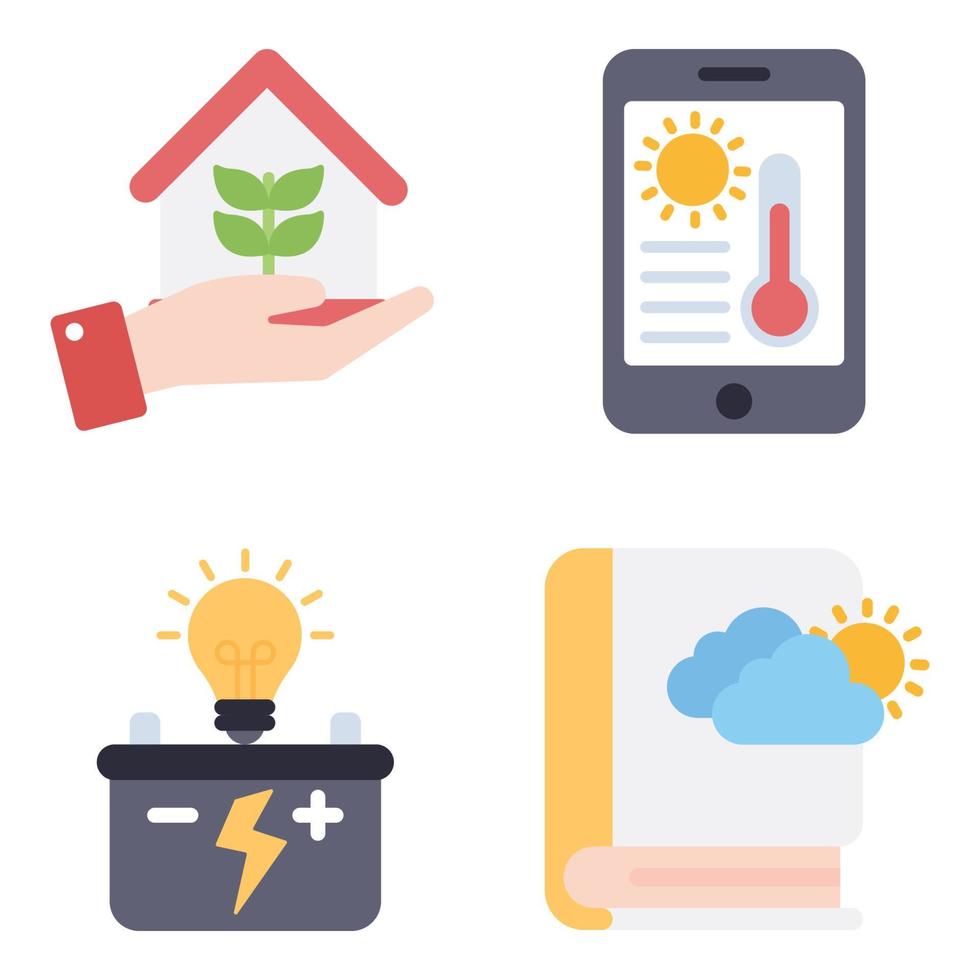Nature Flat Icons Set vector