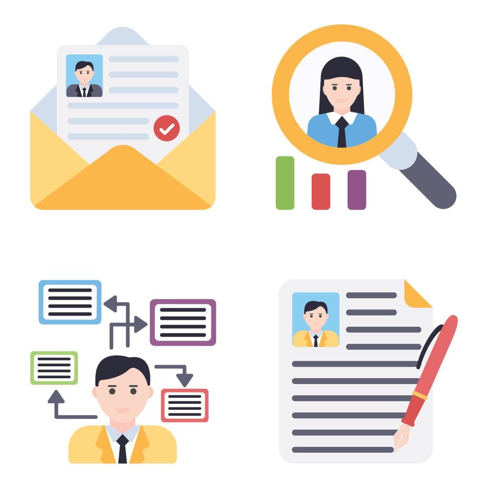 Human Resources Flat icons vector