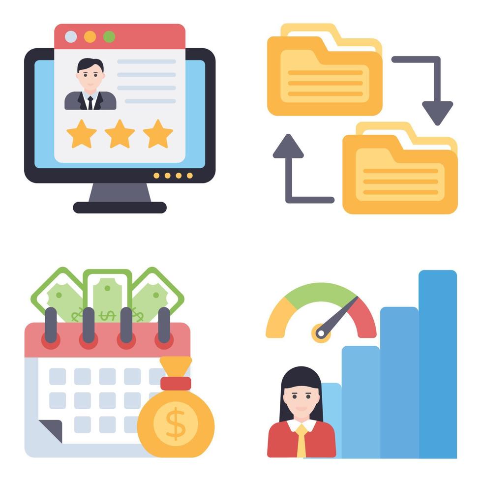 Operation Management Flat icons vector