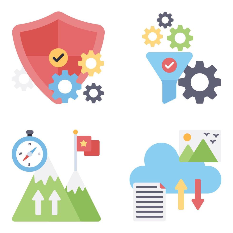 Operation Management Flat icons vector