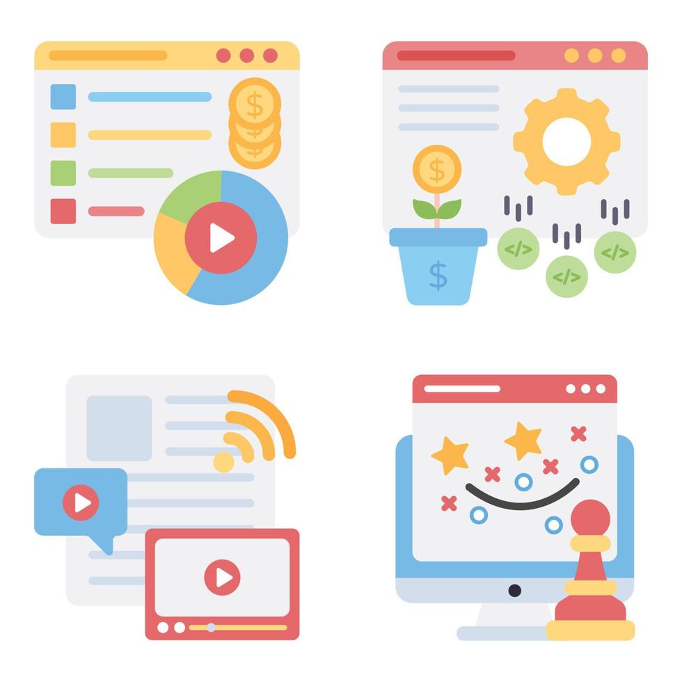 SEO Flat icons vector