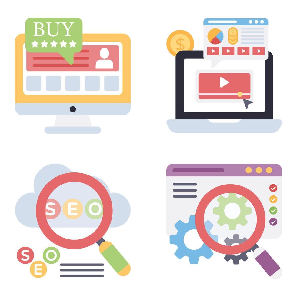 SEO Flat icons vector