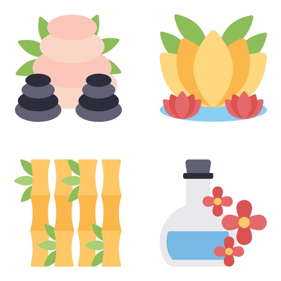 Spa and Beauty Flat Icons vector