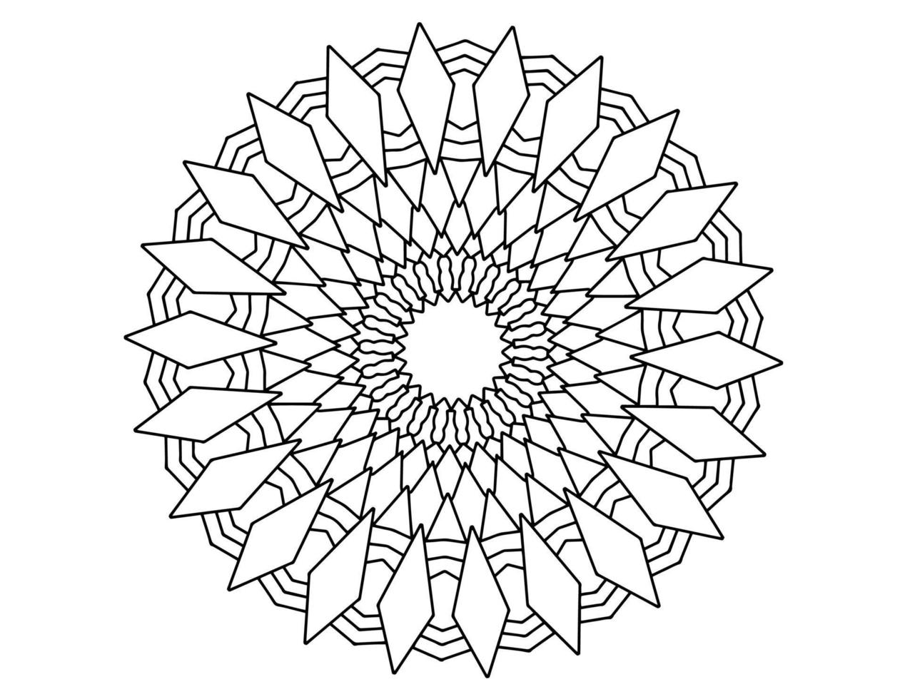 mandala arte blanco y negro, página para colorear, decoración, vector