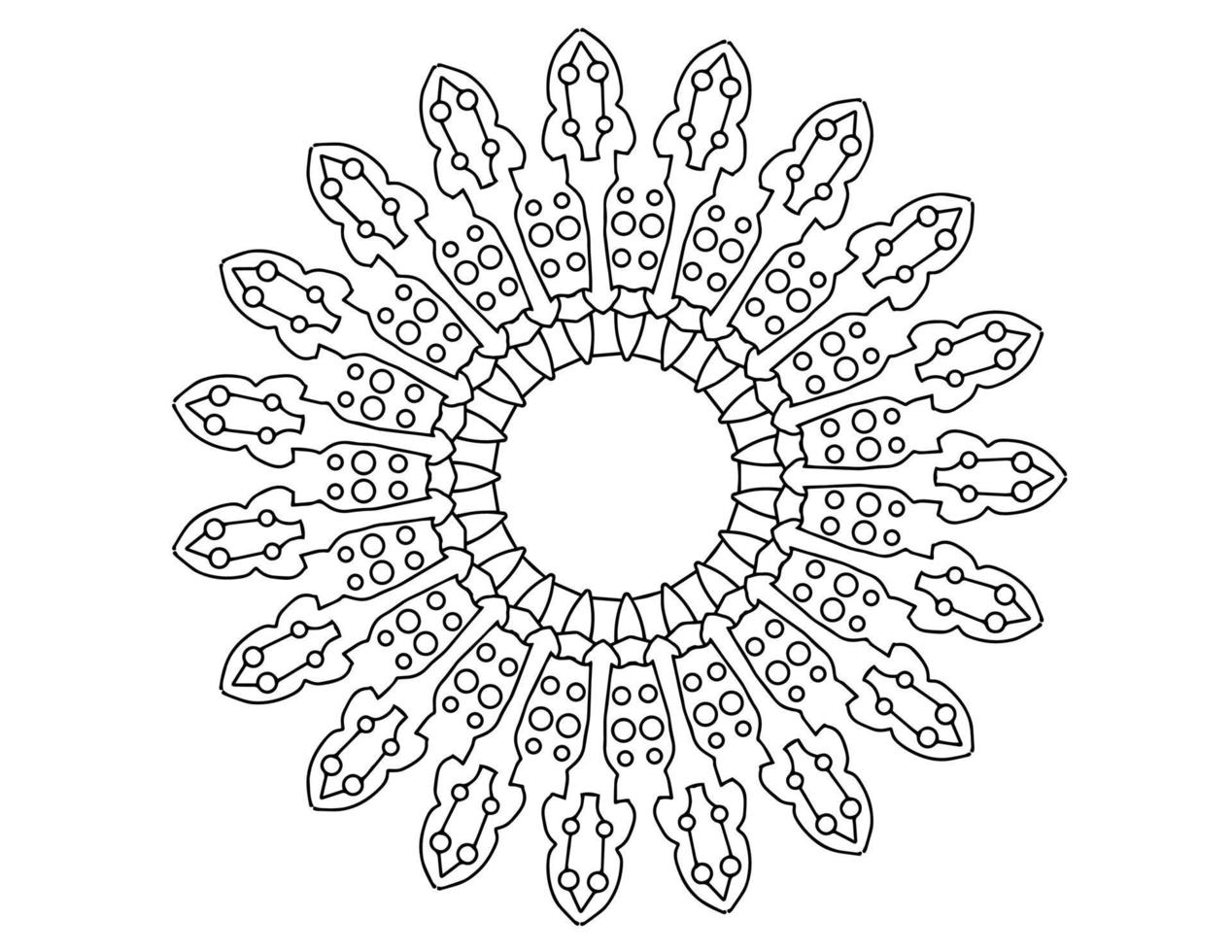 Mandala Art Black and white, Coloring page, decoration, vector