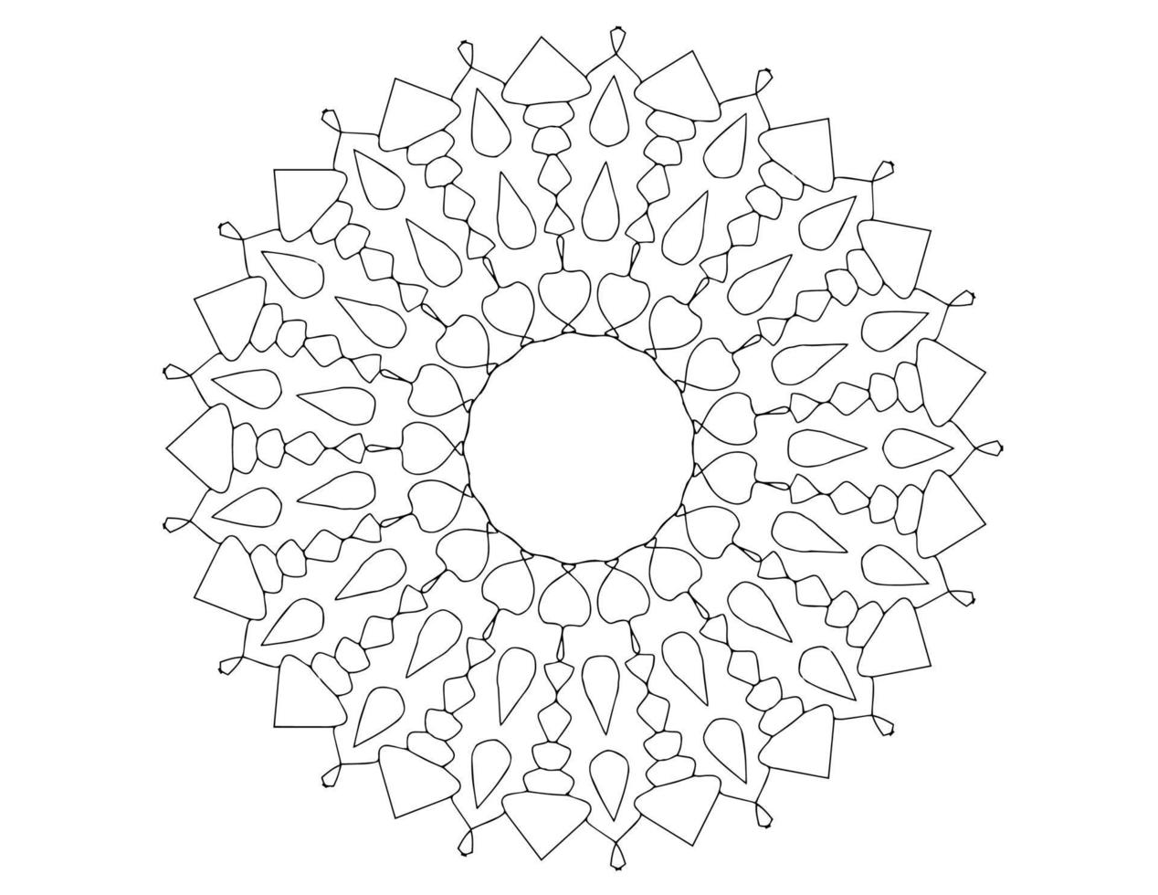 Mandala Art Black and white, Coloring page, decoration, vector