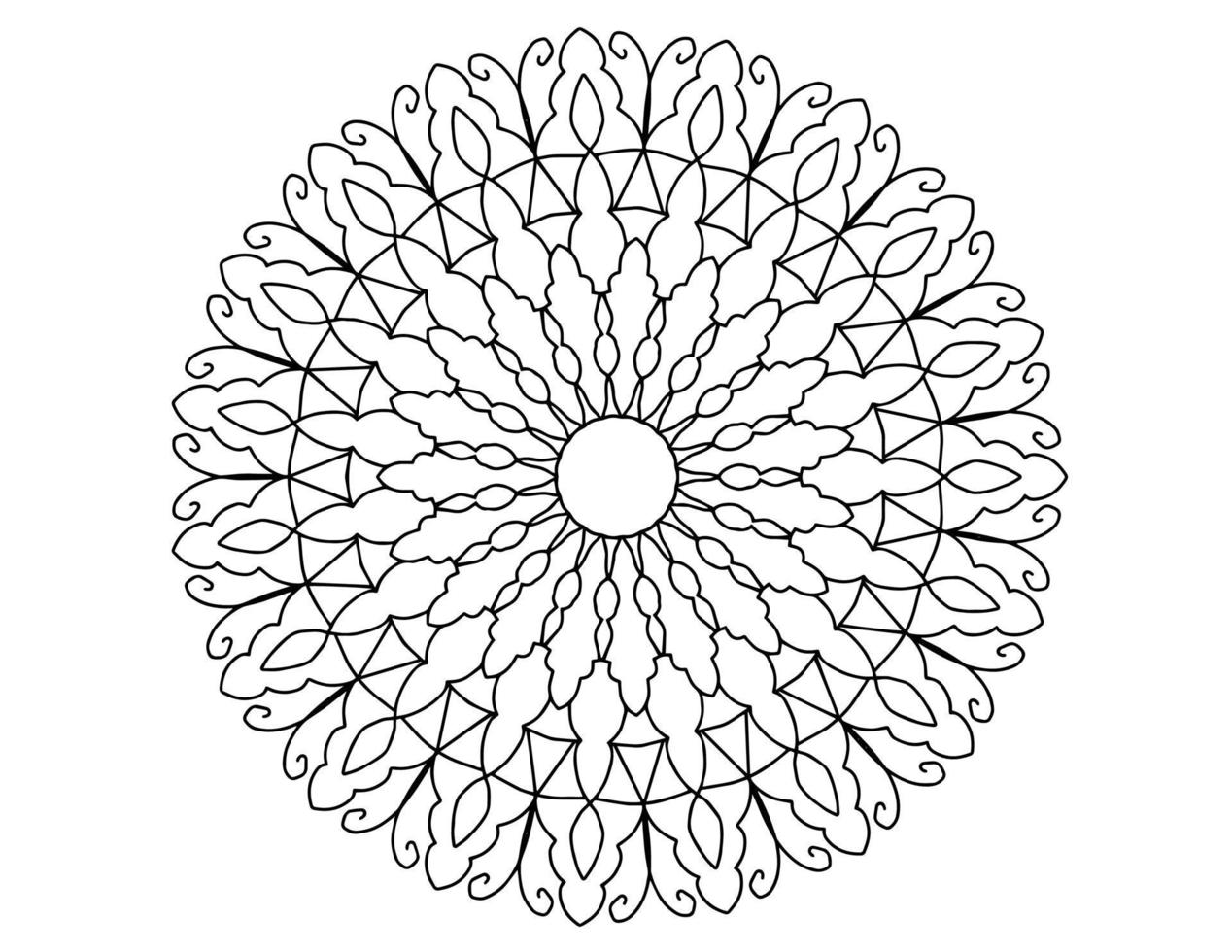 mandala arte blanco y negro, página para colorear, decoración, vector