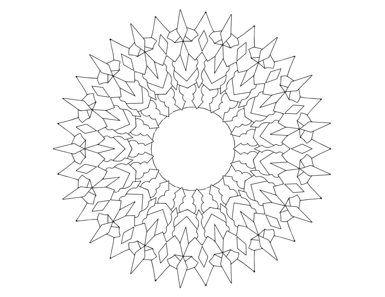 mandala arte blanco y negro, página para colorear, decoración, vector