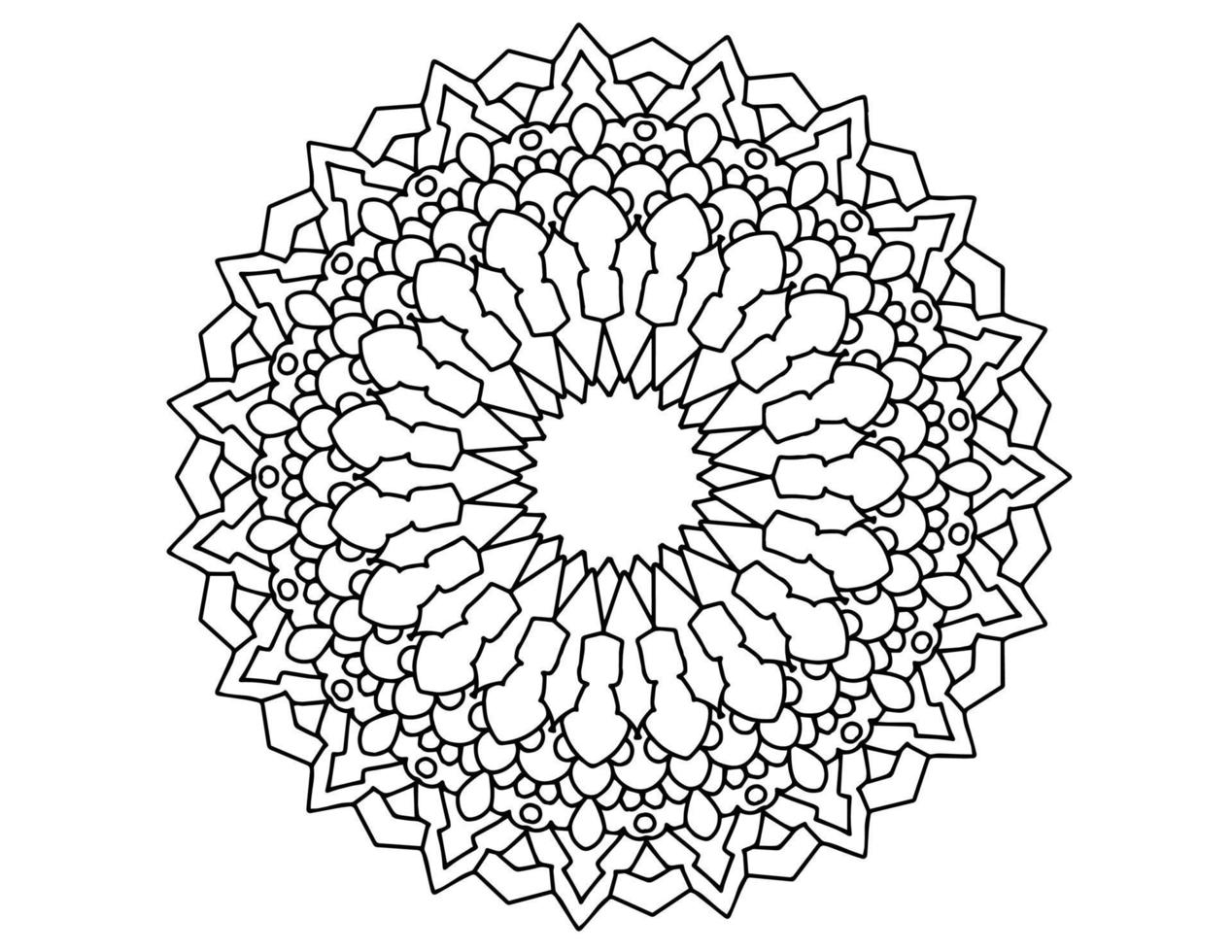Mandala Art Black and white, Coloring page, decoration, vector