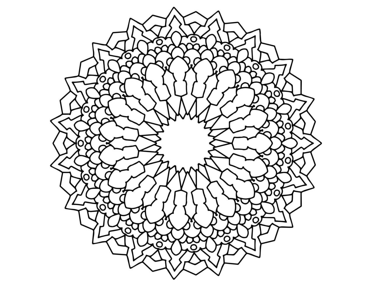 mandala arte blanco y negro, página para colorear, decoración, vector