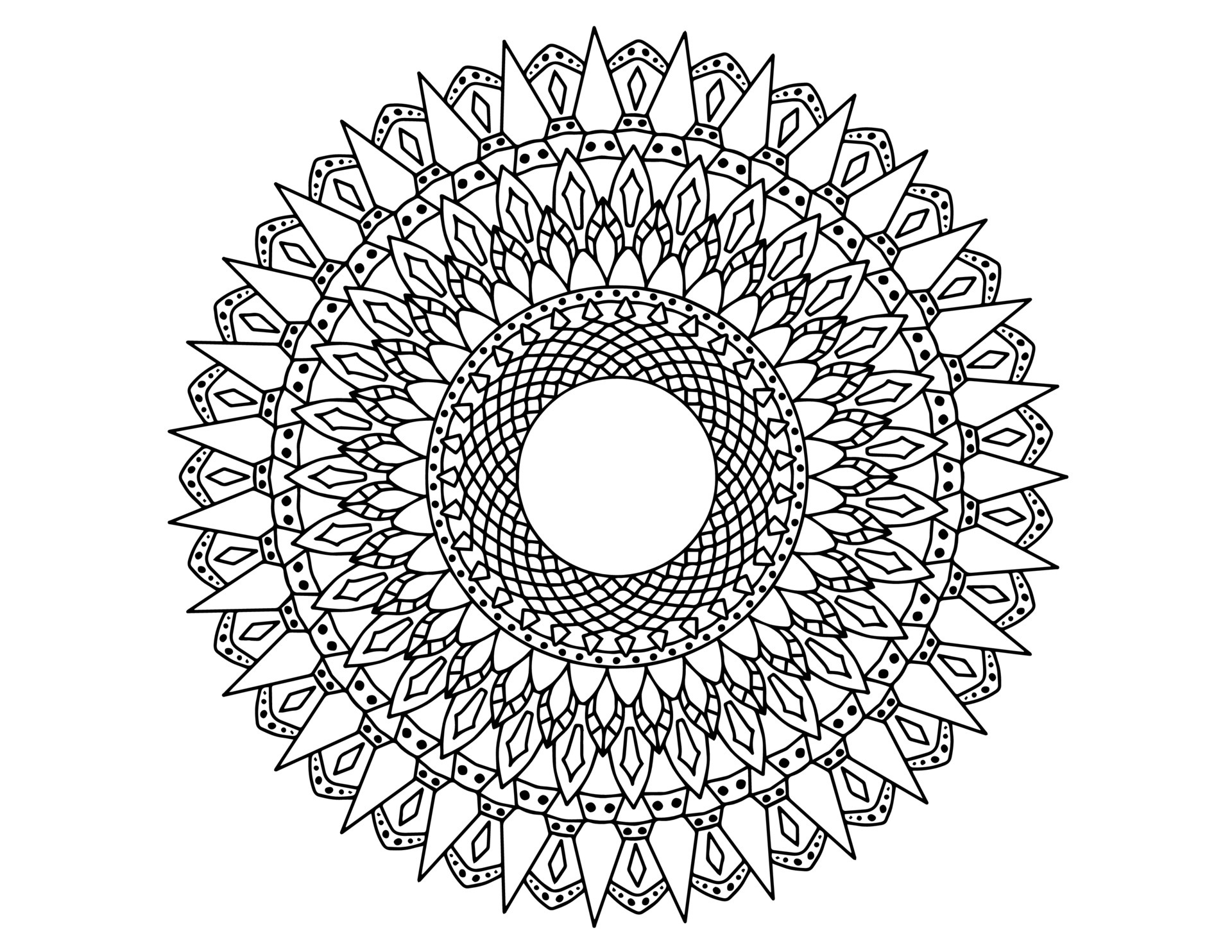 Mandala Art Black and white, Coloring page, decoration, 5149952 Vector