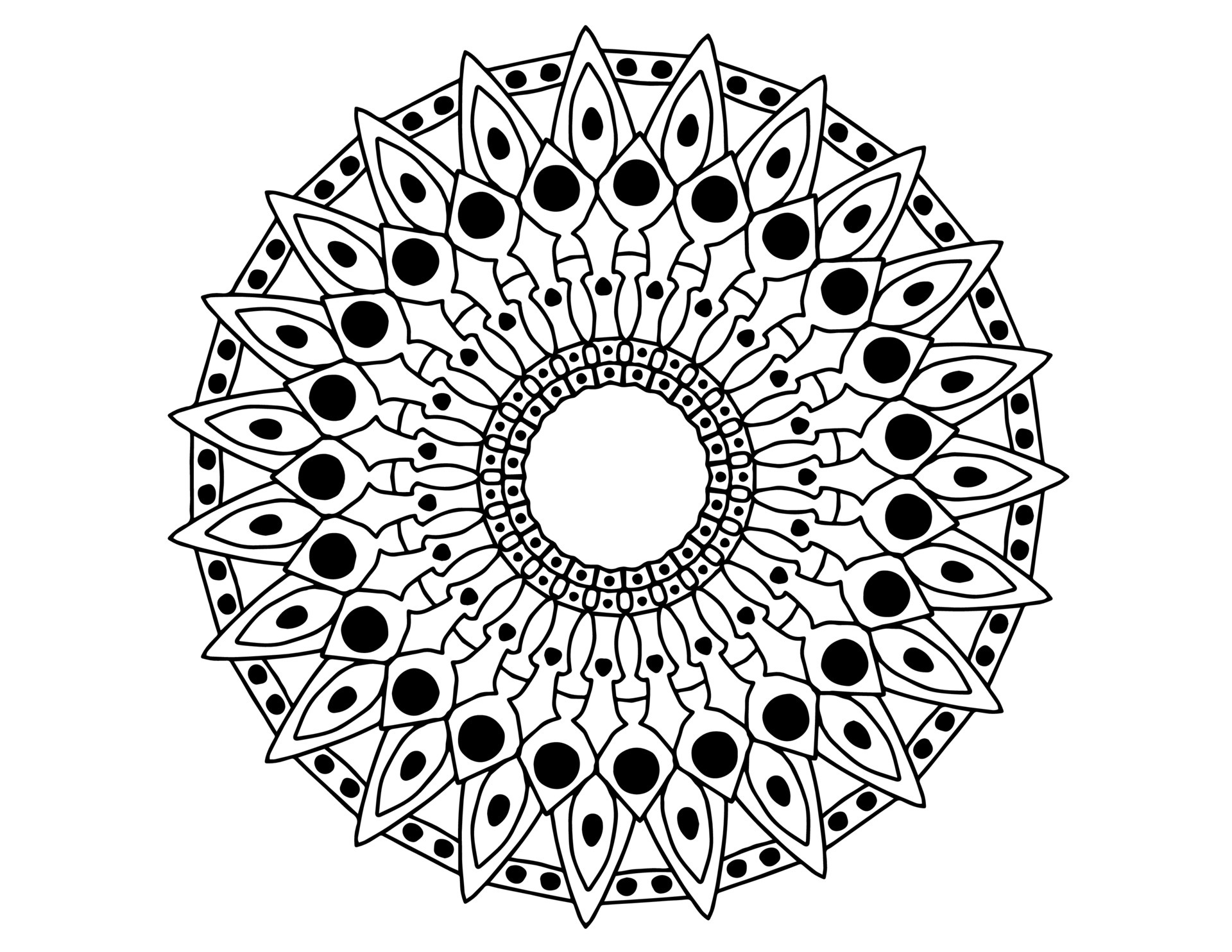 Mandala Art Black and white, Coloring page, decoration, 5149954 Vector