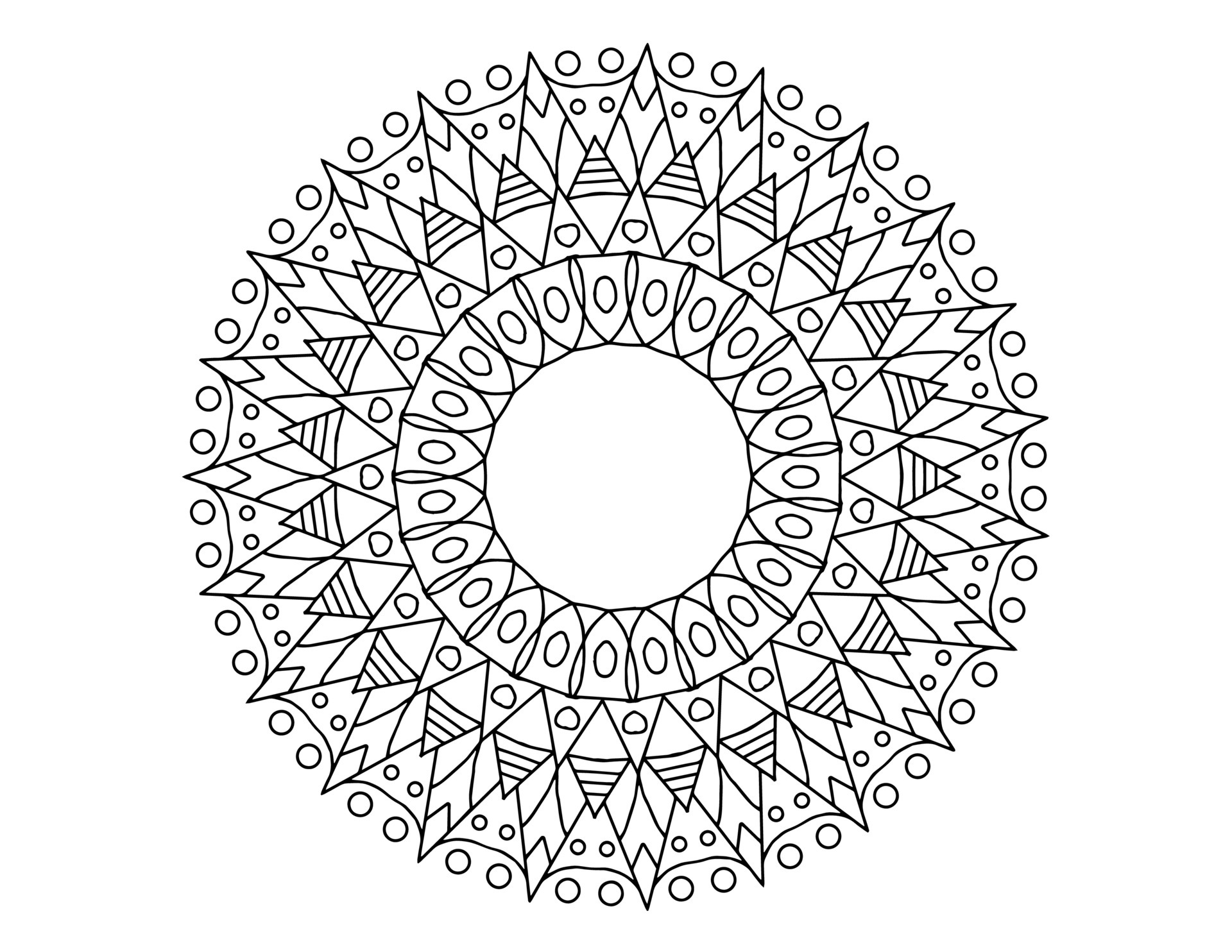 Mandala Art Black and white, Coloring page, decoration, 5149957 Vector
