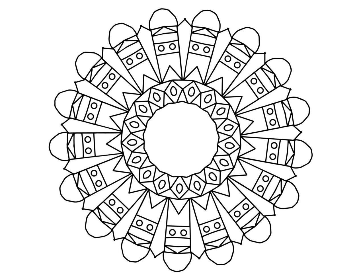 Mandala Art Black and white, Coloring page, decoration, vector