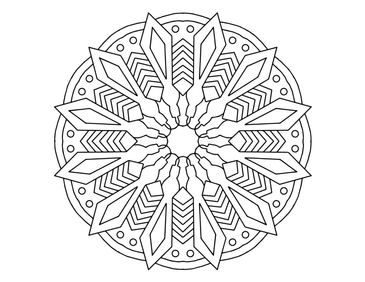 Mandala Art Black and white, Coloring page, decoration, vector