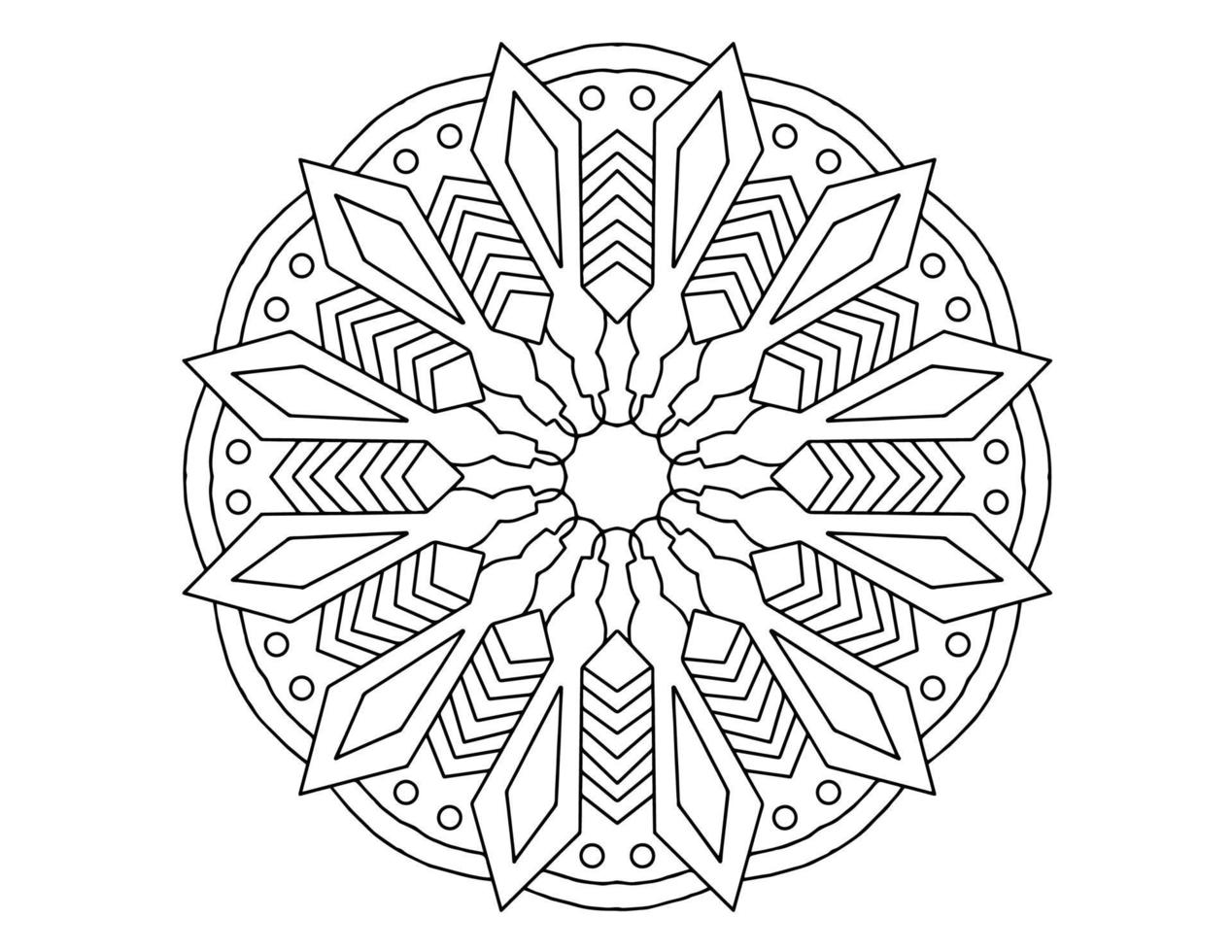 mandala arte blanco y negro, página para colorear, decoración, vector