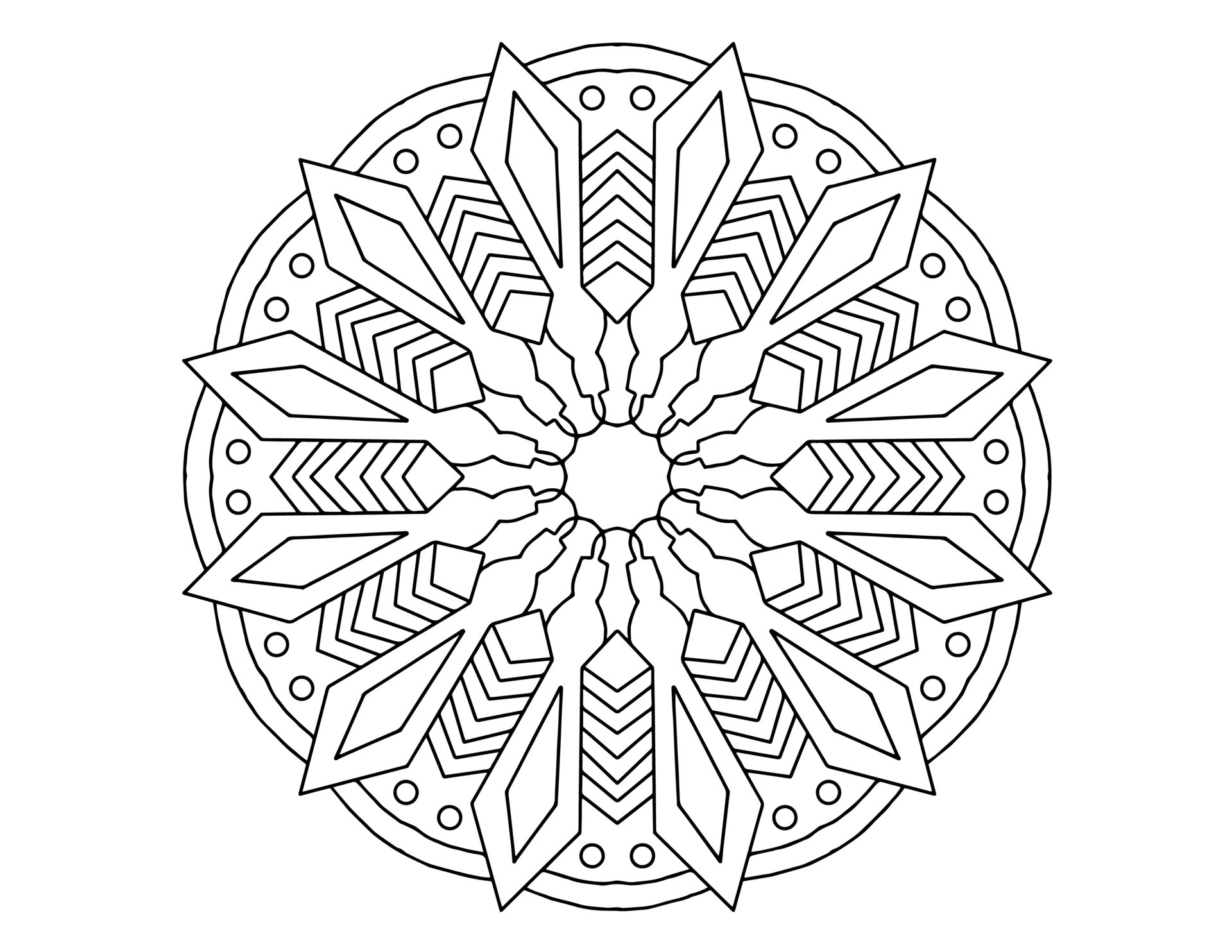 Mandala Art Black and white, Coloring page, decoration, 5150005 Vector