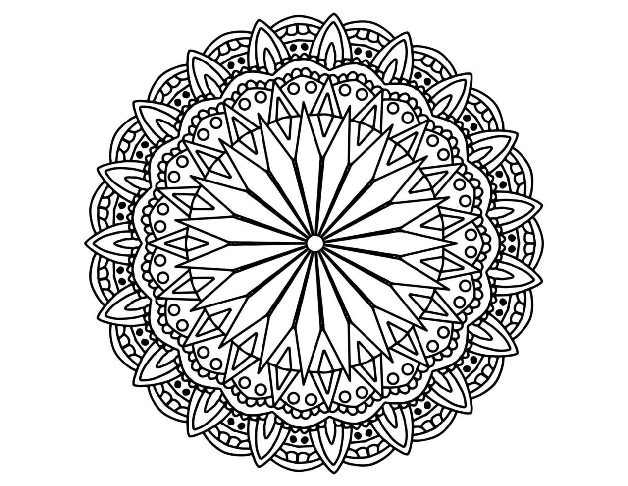 mandala arte blanco y negro, página para colorear, decoración, vector