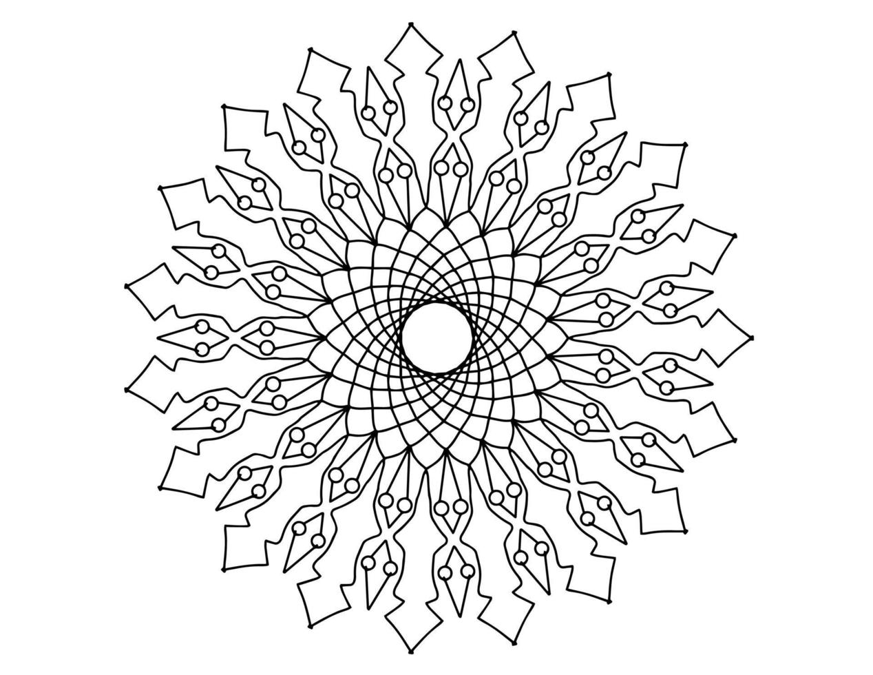 mandala arte blanco y negro, página para colorear, decoración, vector