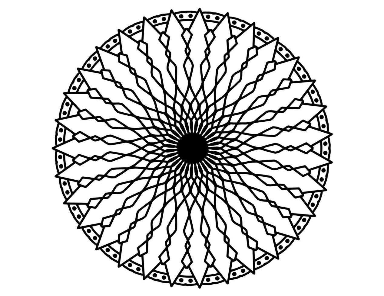 mandala arte blanco y negro, página para colorear, decoración, vector