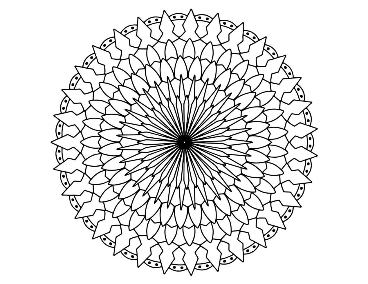 mandala arte blanco y negro, página para colorear, decoración, vector