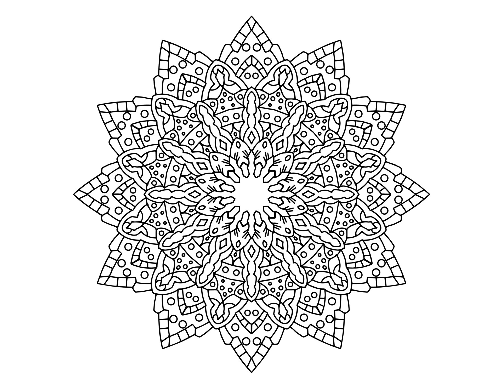 Mandala Art Black and white, Coloring page, decoration, 5150116 Vector