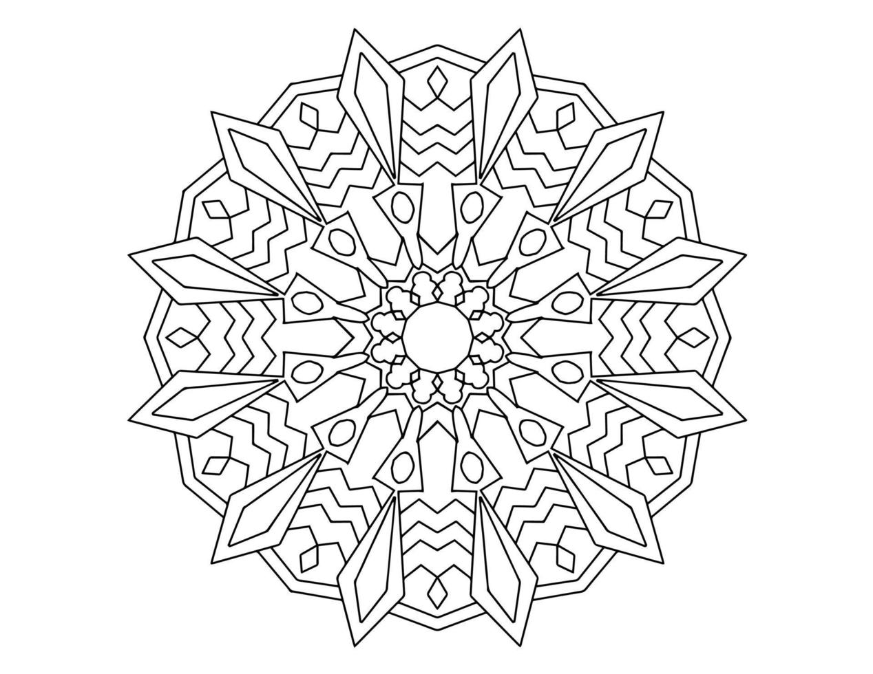 mandala arte blanco y negro, página para colorear, decoración, vector