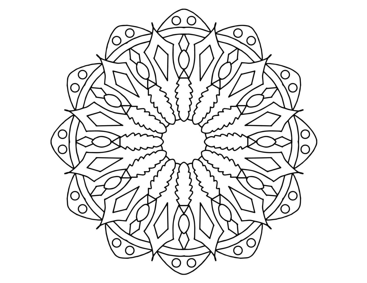 Mandala Art Black and white, Coloring page, decoration, vector