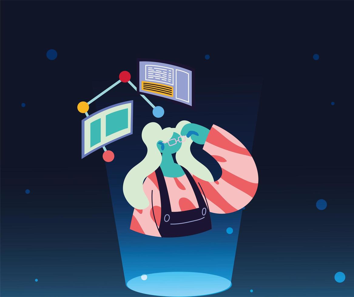 professional woman on video call at home vector