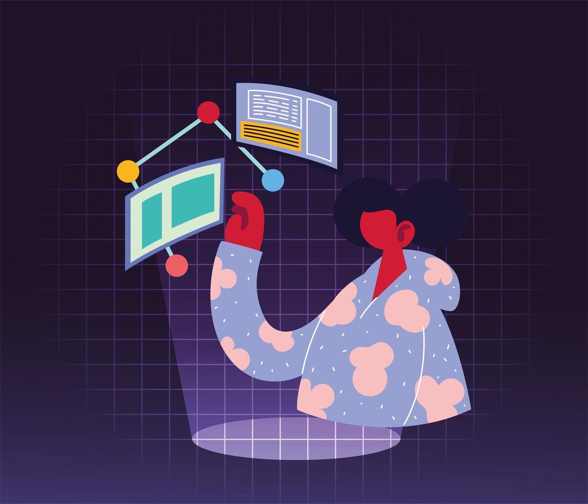 professional man on video call at home vector