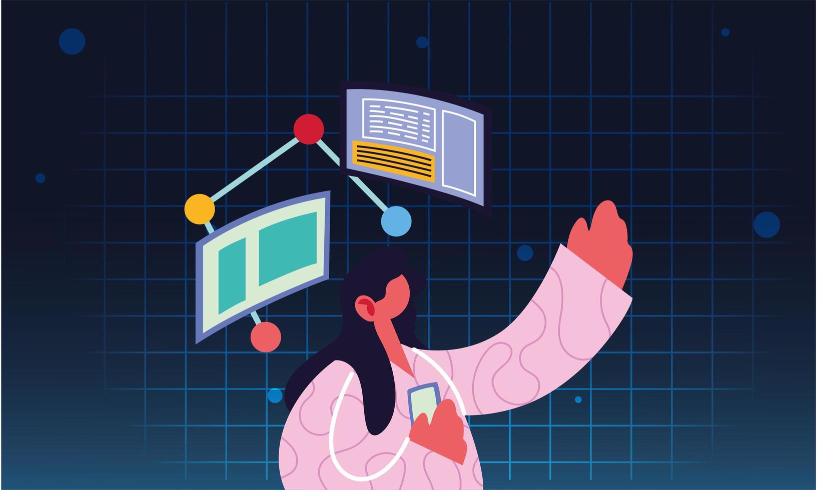 professional woman on video call at home vector