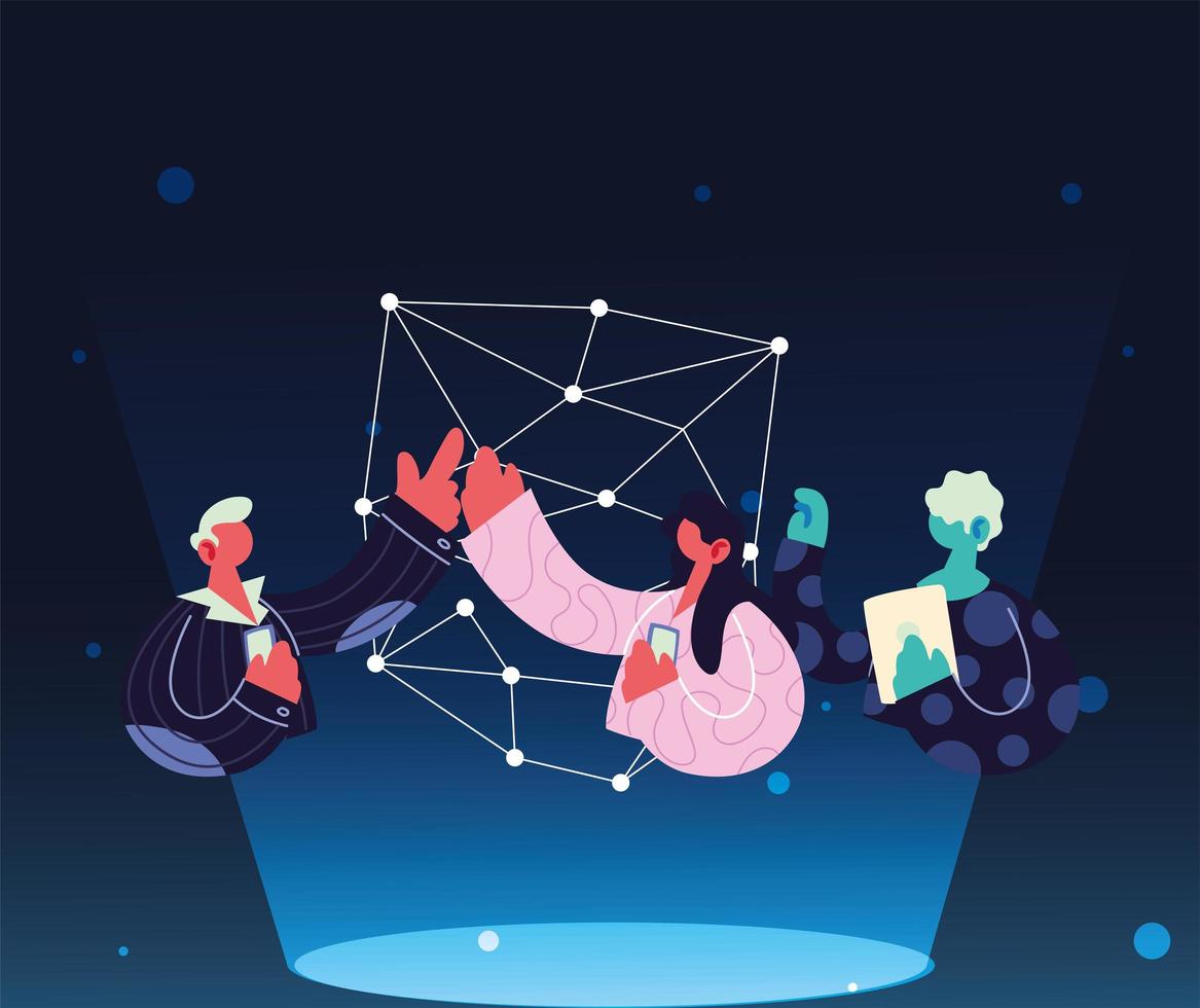 people sharing work methods online vector