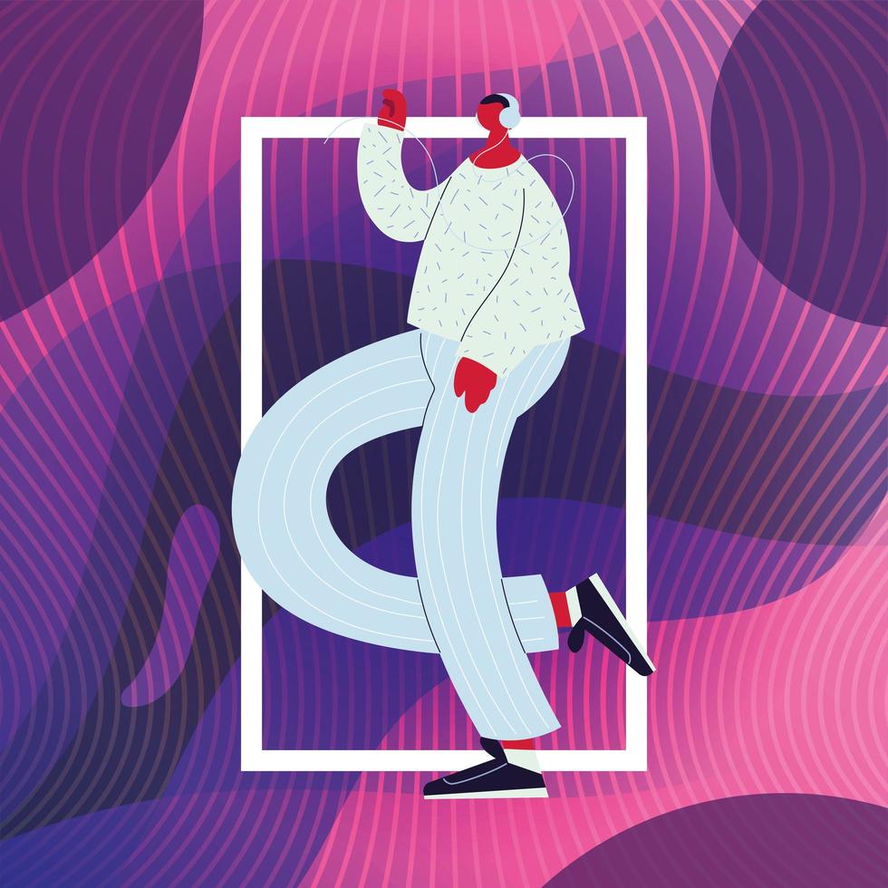 man walking and dancing with style vector