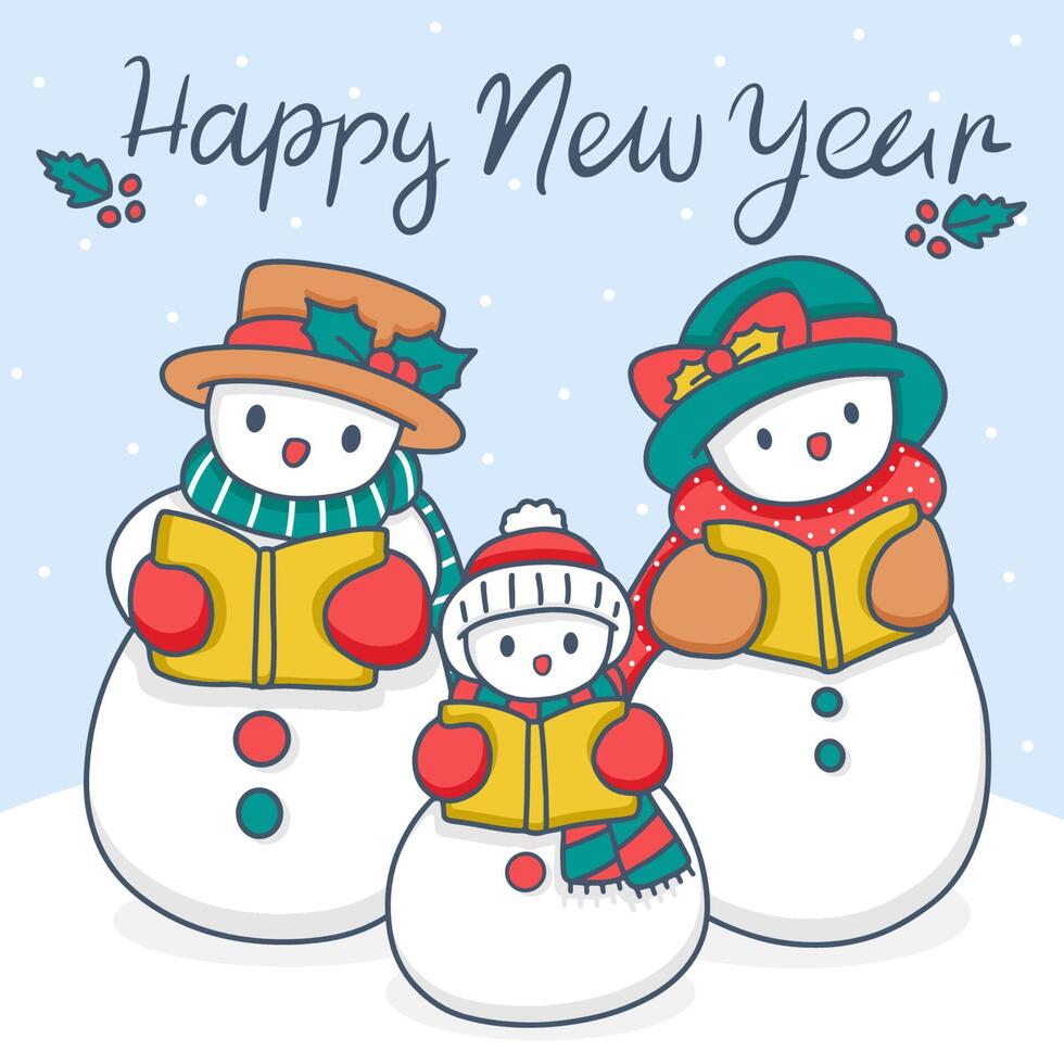 Greeting Chirstmas card cartoon with lettering vector illustration