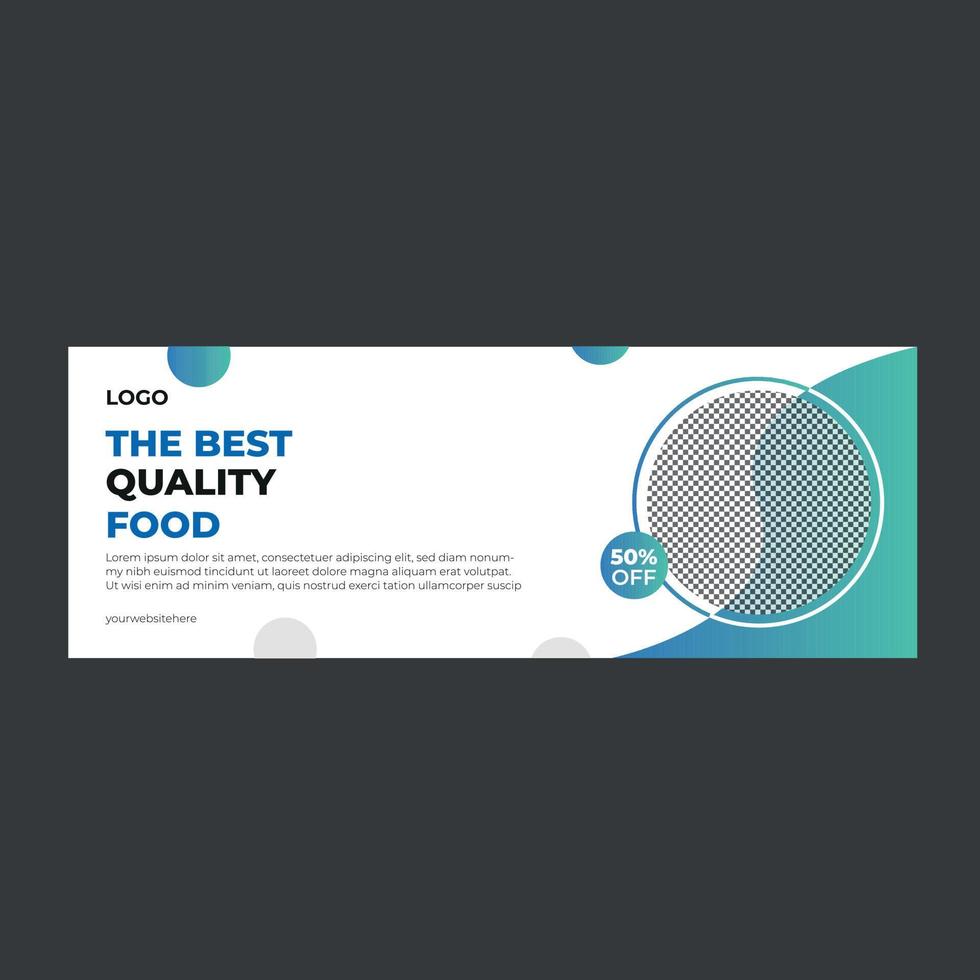 Unique social banner design for restaurant, social media cover image vector