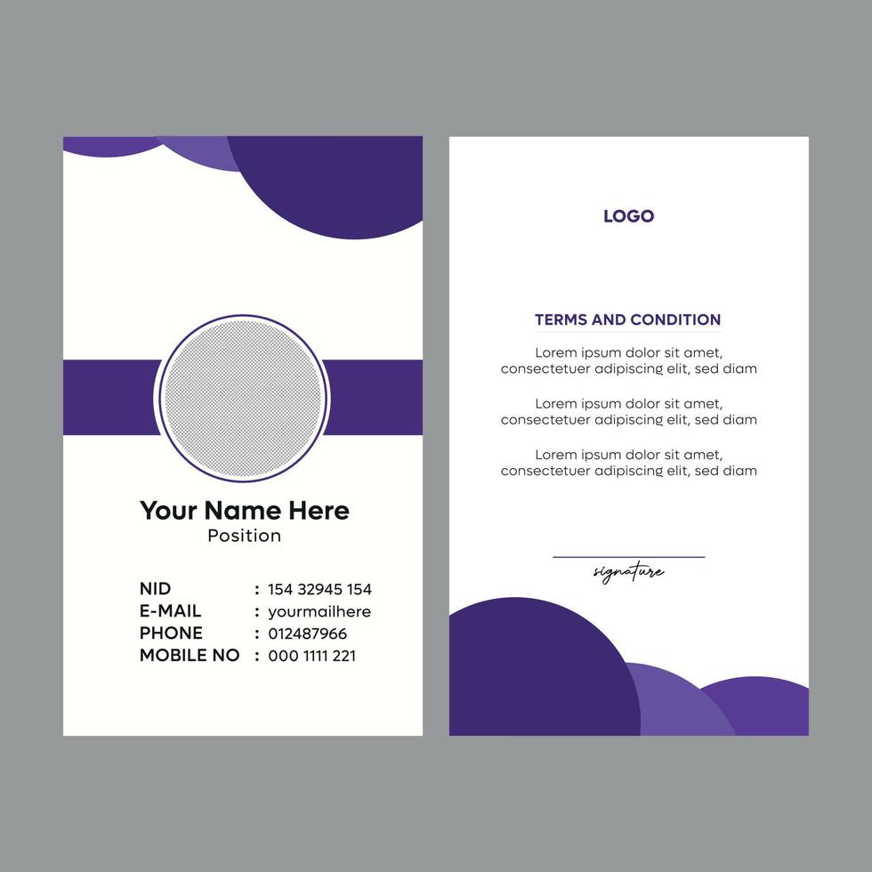 Corporate employee id card template design, Colorful ID card for students vector