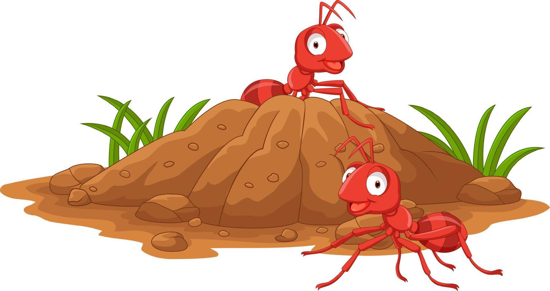 Anthill in the forest land vector